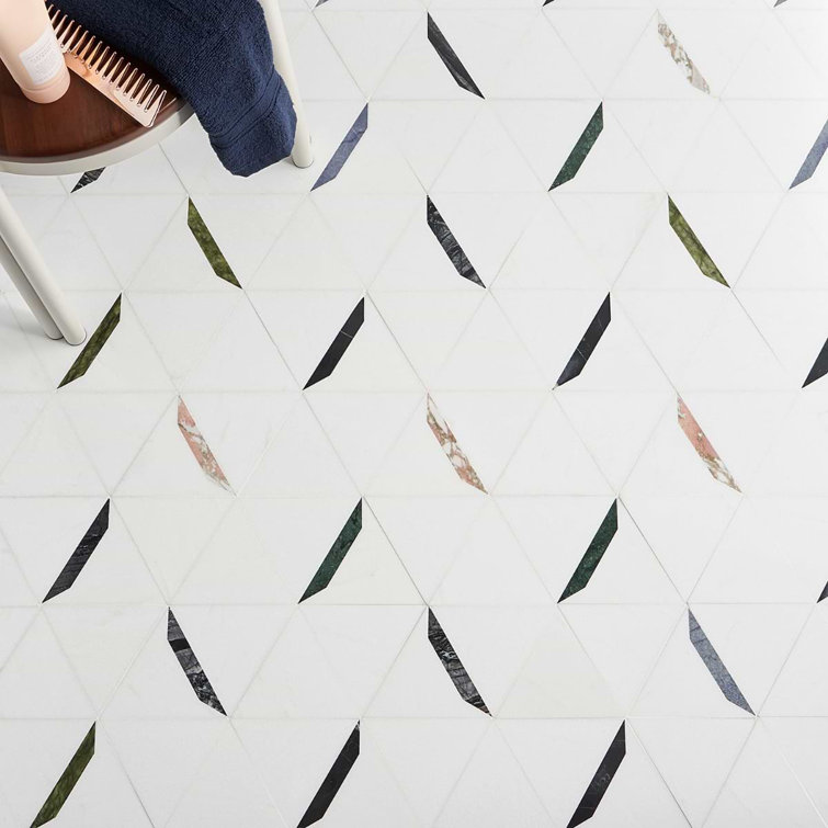 Santana Gray Polished Marble Mosaic Bathroom Tile