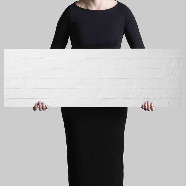 Angela Harris Matte White Ceramic Patterned Wall Tile