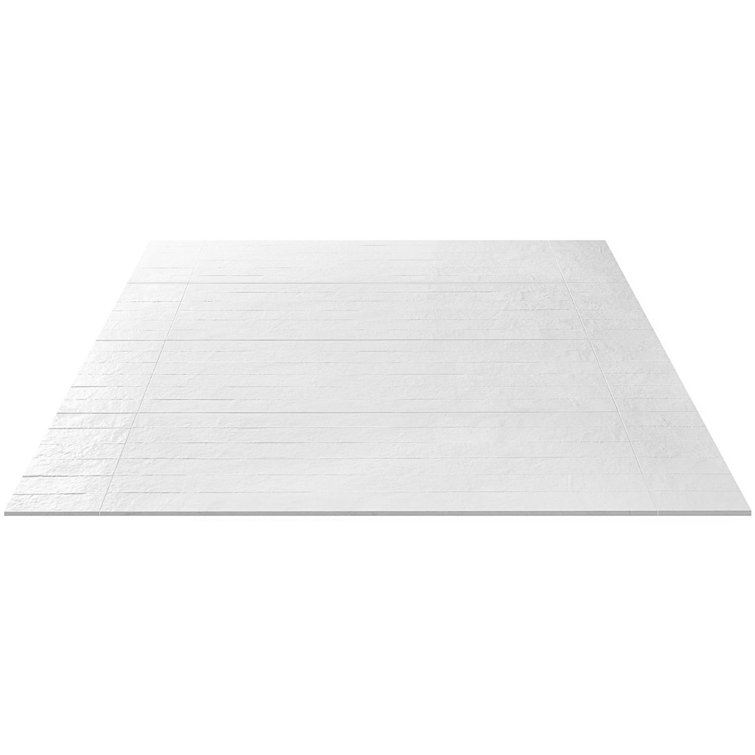 Angela Harris Matte White Ceramic Patterned Wall Tile