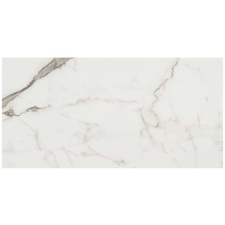 Statuario Venato 12" x 24" Polished Marble Look Porcelain Tile