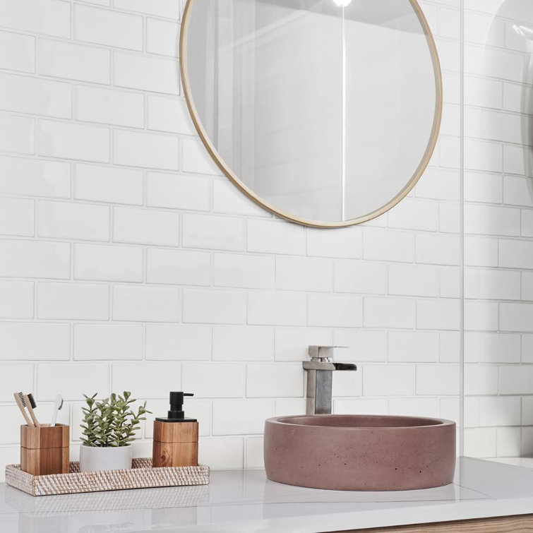 Natural White 3" x 6" Matte Glass Subway Tile