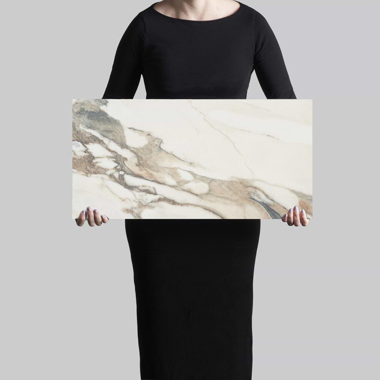 Calacatta Rustico 12" x 24" Polished Marble Look Porcelain Tile