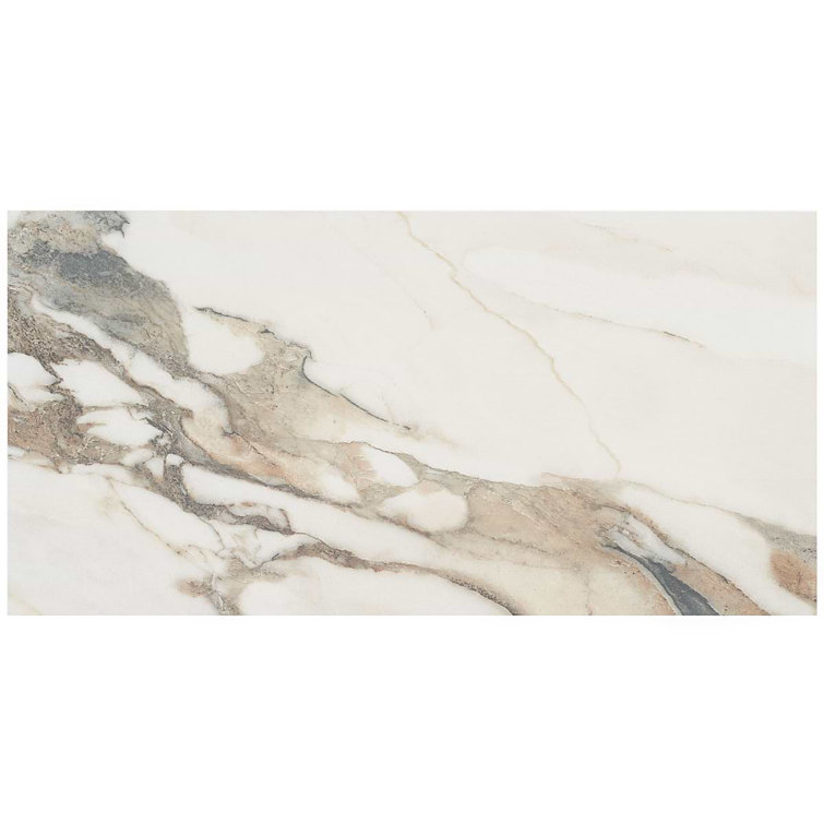 Calacatta Rustico 12" x 24" Polished Marble Look Porcelain Tile