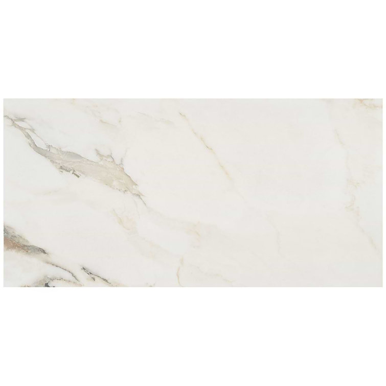 Calacatta Rustico 12" x 24" Polished Marble Look Porcelain Tile