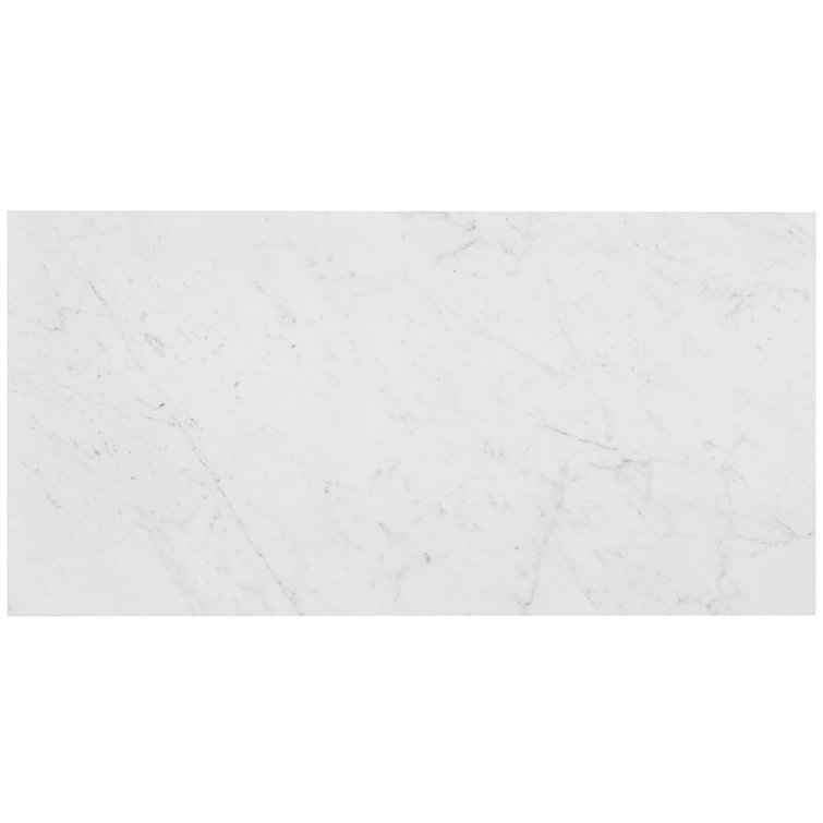 Saroshi Carrara Giola 12" x 24" Polished Marble Look Porcelain Tile