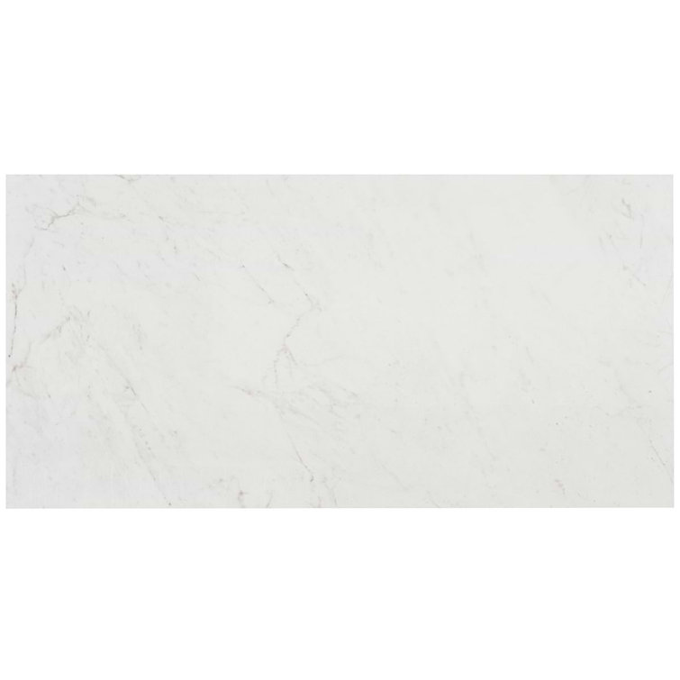 Saroshi Carrara Giola 12" x 24" Polished Marble Look Porcelain Tile