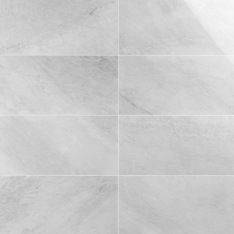 Frost Gray 12" x 24" Polished Marble Look Tile