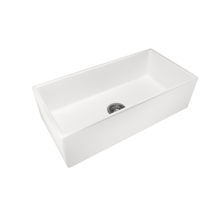 White Fireclay 36'' Single Bowl Farmhouse Kitchen Sink