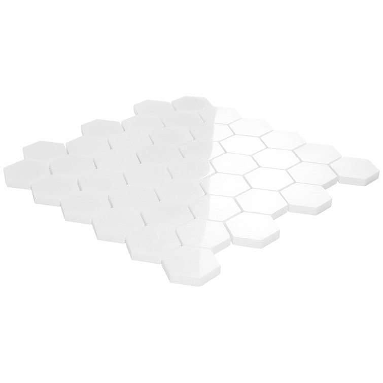 White Thassos Hexagon Marble Mosaic Tile Sheet for Kitchen and Bathroom