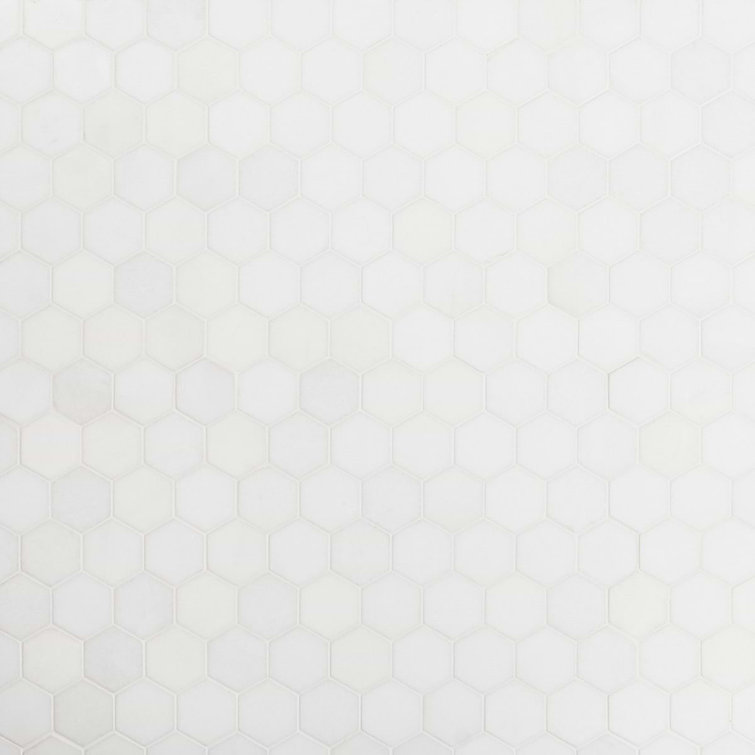 White Thassos Hexagon Marble Mosaic Tile Sheet for Kitchen and Bathroom
