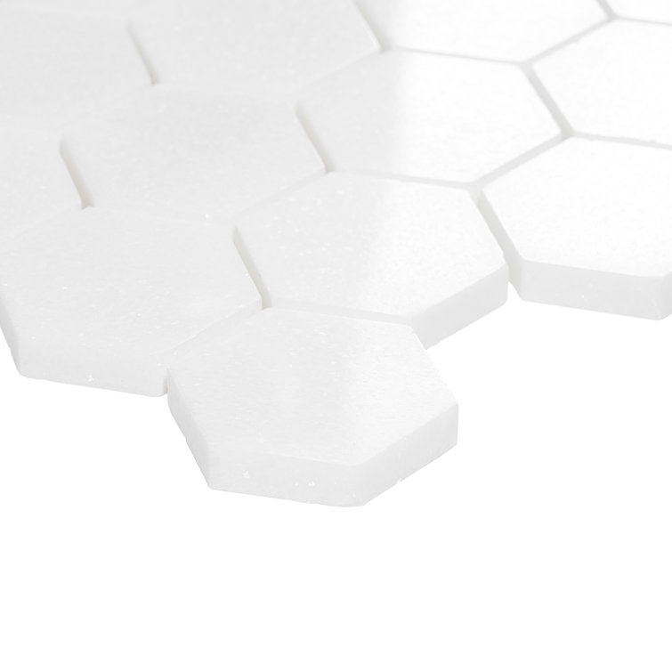 White Thassos Hexagon Marble Mosaic Tile Sheet for Kitchen and Bathroom