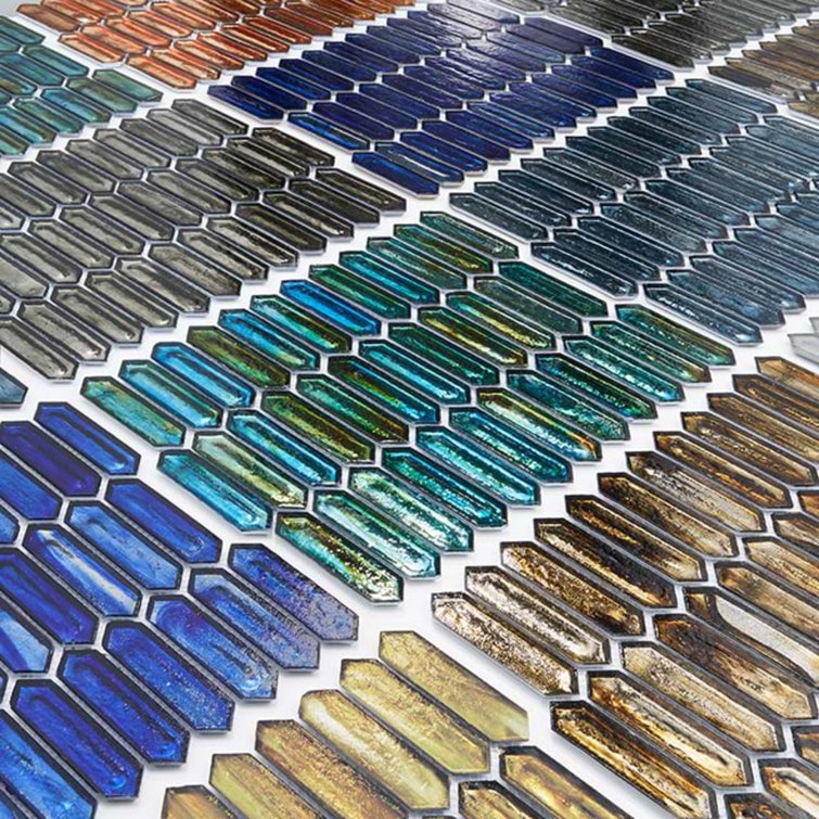 Ocean Rain Blue and White Glass Mosaic Wall Tile