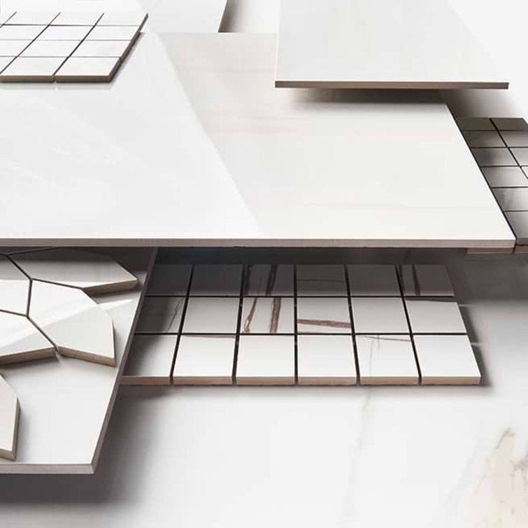 Terius Dolomite Warm White Polished Marble Look Porcelain Tile