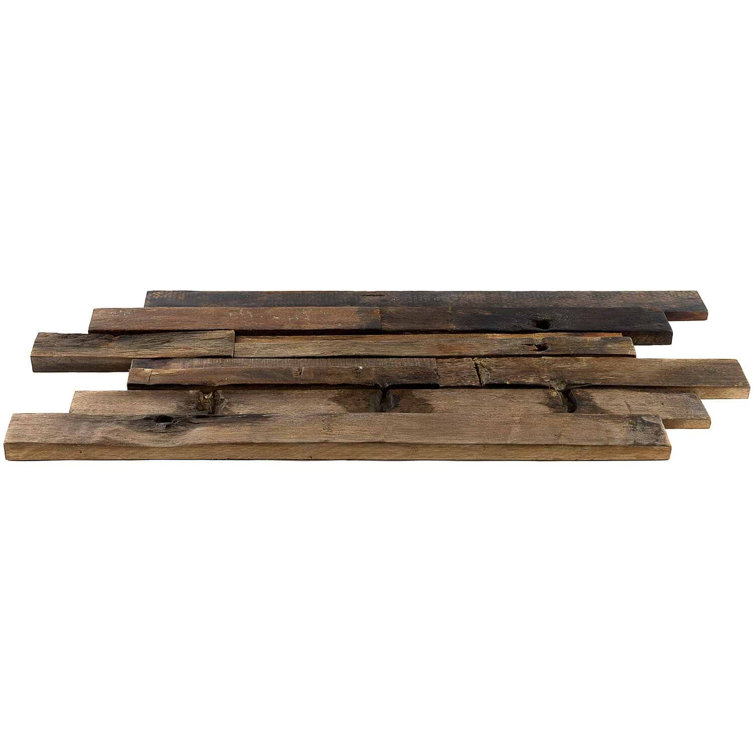 24" x 12" Natural Brown Reclaimed Wood Mosaic Tile