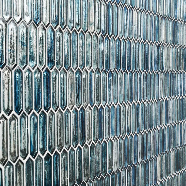 Ocean Rain Blue and White Glass Mosaic Wall Tile