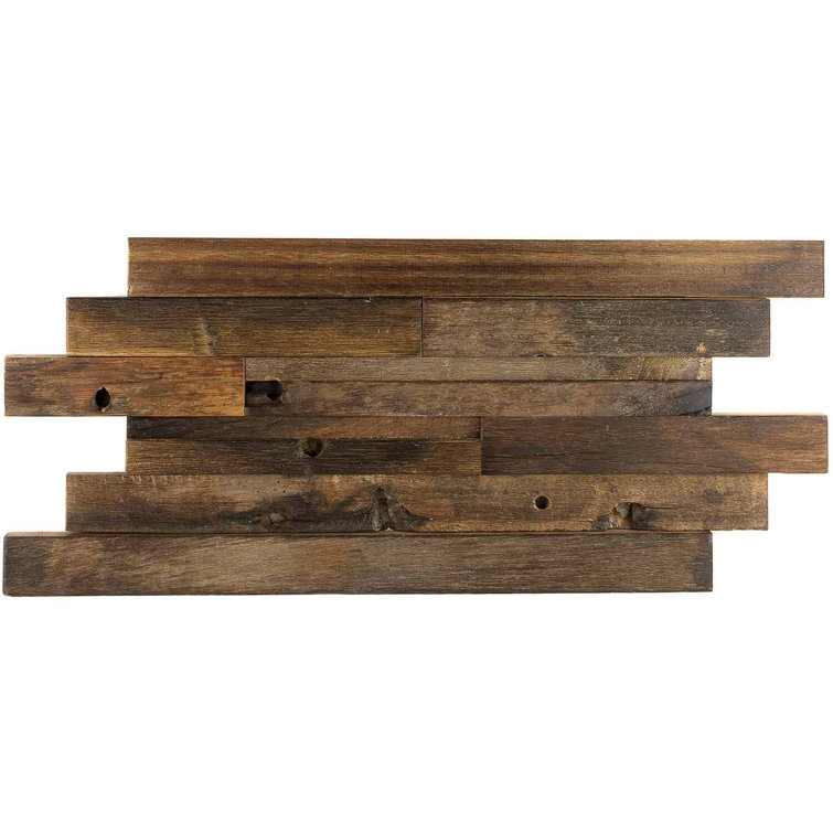 24" x 12" Natural Brown Reclaimed Wood Mosaic Tile