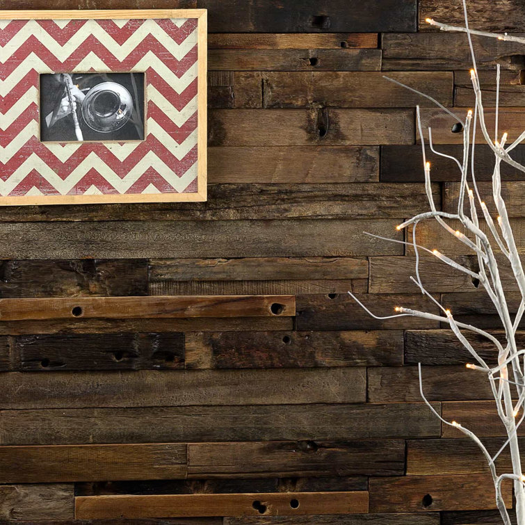 24" x 12" Natural Brown Reclaimed Wood Mosaic Tile