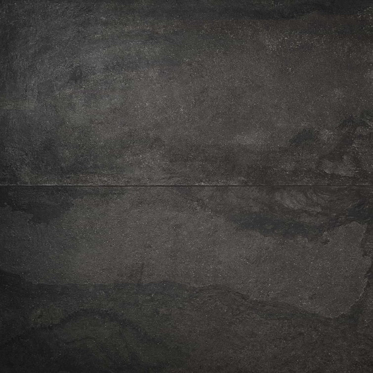 Large Format Matte Black Porcelain Floor and Wall Tile
