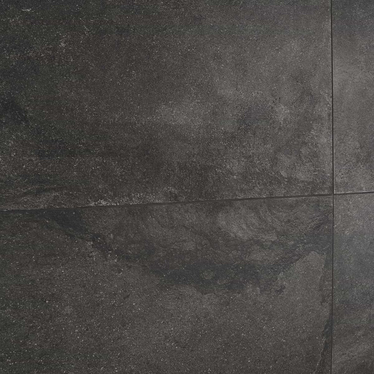 Large Format Matte Black Porcelain Floor and Wall Tile