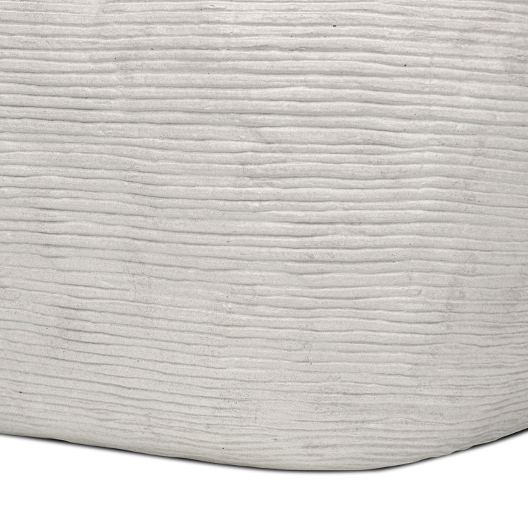 Smooth Lunar Concrete Square Coffee Table with Storage