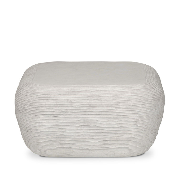 Smooth Lunar Concrete Square Coffee Table with Storage