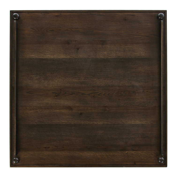 Espresso Brown Solid and MDF Wood Square Coffee Table with Storage