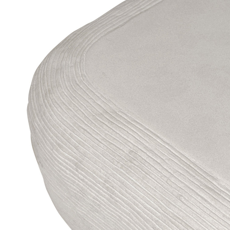 Smooth Lunar Concrete Square Coffee Table with Storage