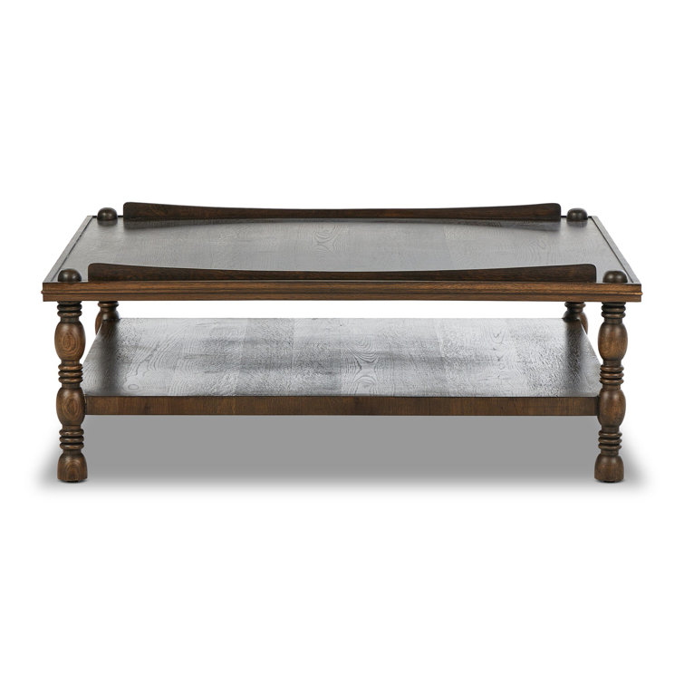 Espresso Brown Solid and MDF Wood Square Coffee Table with Storage