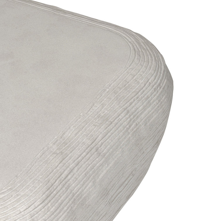 Smooth Lunar Concrete Square Coffee Table with Storage