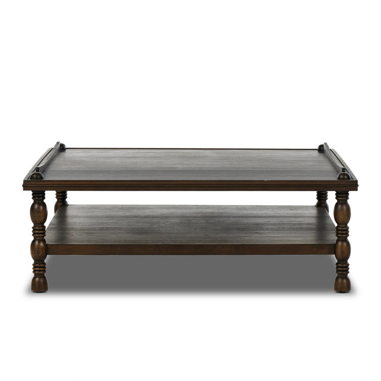 Espresso Brown Solid and MDF Wood Square Coffee Table with Storage