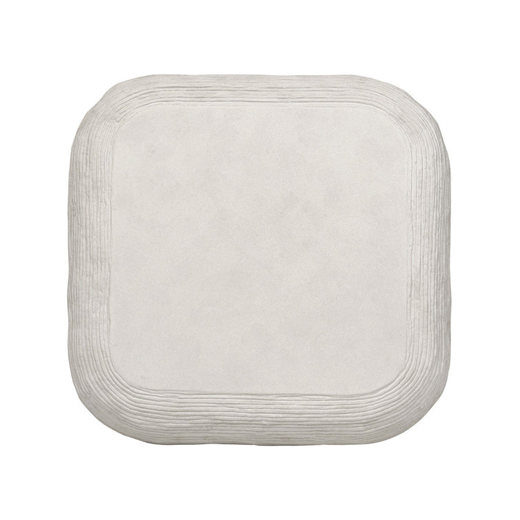Smooth Lunar Concrete Square Coffee Table with Storage