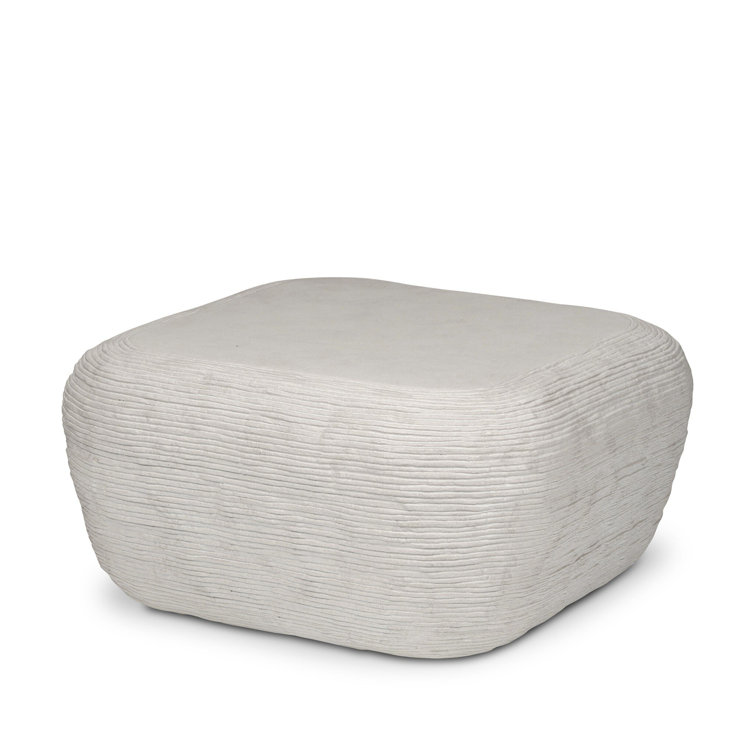 Smooth Lunar Concrete Square Coffee Table with Storage