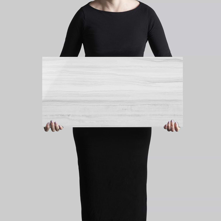 Luminus White Polished Marble Look Large Format Porcelain Tile
