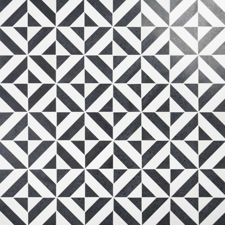 Pepper Black and White Polished Marble Mosaic Tile
