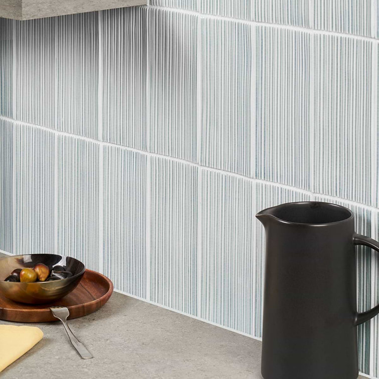 Sky Blue Polished Glass Subway Wall Tile for Bathroom and Kitchen
