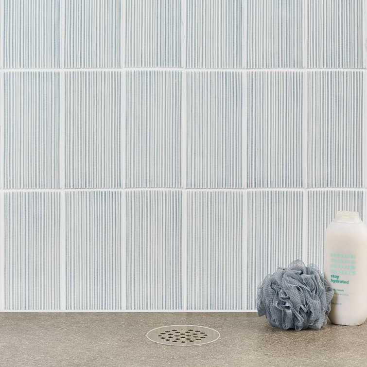 Sky Blue Polished Glass Subway Wall Tile for Bathroom and Kitchen