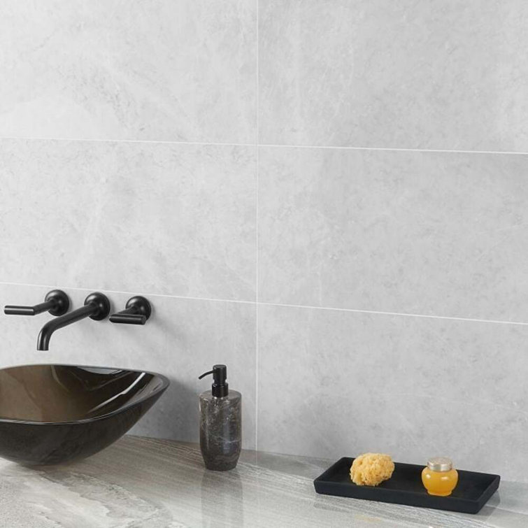 Frost Gray 12" x 24" Polished Marble Look Tile
