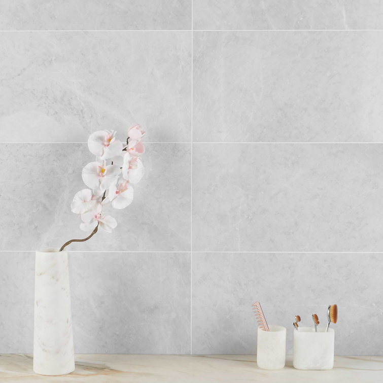 Frost Gray 12" x 24" Polished Marble Look Tile