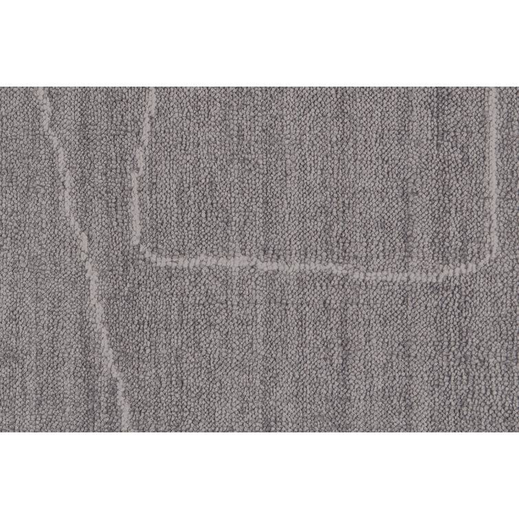 Lennox Abstract Gray Viscose 5' x 8' Hand-Loomed Area Rug