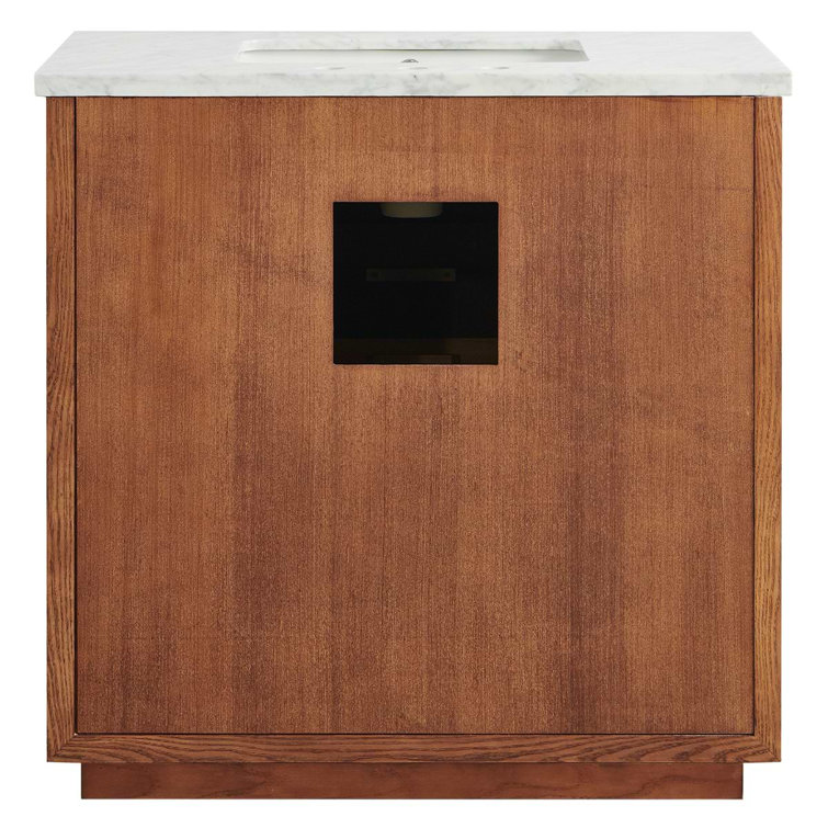Baker 36" Ash Wood Vanity with Carrara Marble Top