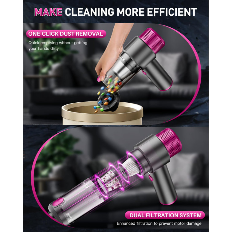 Handheld Green Steel and HEPA Filter Vacuum Cleaner for Car