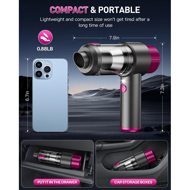 Handheld Green Steel and HEPA Filter Vacuum Cleaner for Car