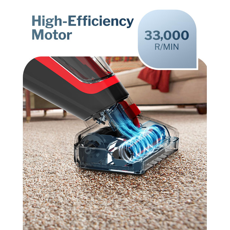 Red Cordless Handheld Vacuum with Reusable Filter for Pet Hair