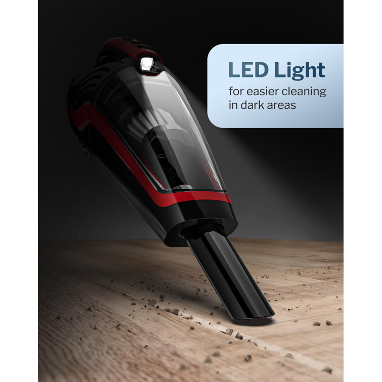 Red Cordless Handheld Vacuum with Reusable Filter for Pet Hair