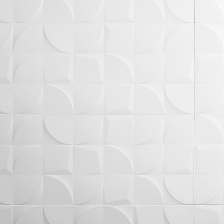 Angela Harris 12" x 35" White Ceramic Patterned Wall Tile