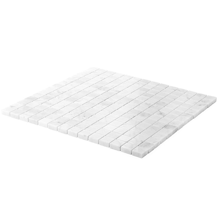 White Carrara Marble 1x1 Square Mosaic Wall Tile