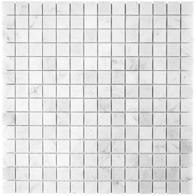 White Carrara Marble 1x1 Square Mosaic Wall Tile