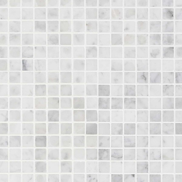 White Carrara Marble 1x1 Square Mosaic Wall Tile