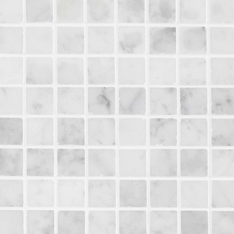 White Carrara Marble 1x1 Square Mosaic Wall Tile