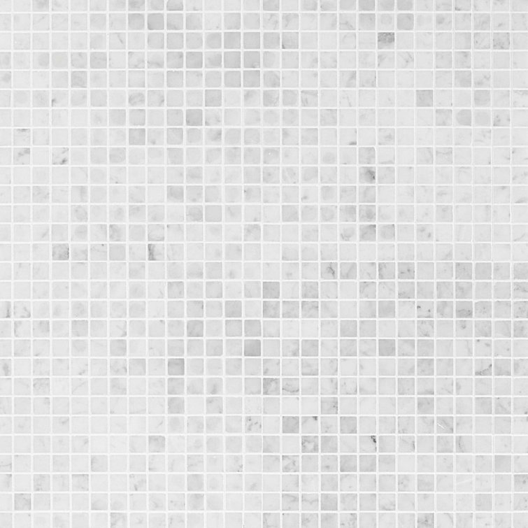 White Carrara Marble 1x1 Square Mosaic Wall Tile